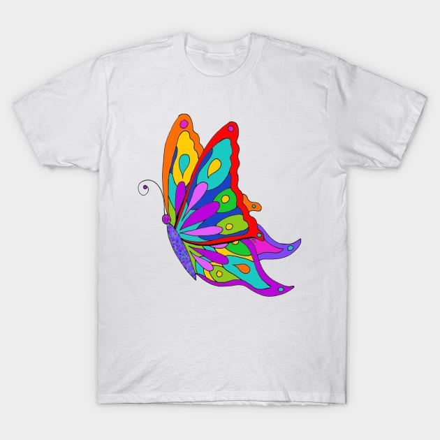 Butterfly Side T-Shirt by RhondaChase